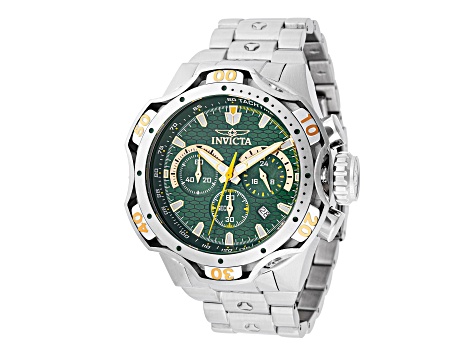 Invicta Venom Combat 52.5mm Green Dial Yellow Accents Stainless Steel Bracelet Quartz Watch