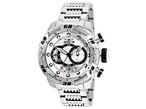 Invicta Speedway 50mm Silver Dial Stainless Steel Band Quartz Watch