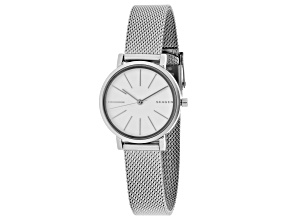 Skagen Women's Ancher White Dial Stainless Steel Mesh Band Watch