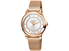 Ferre Milano Women's Classic White Dial Rose Stainless Steel Watch