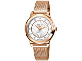 Ferre Milano Women's Classic White Dial Rose Stainless Steel Watch