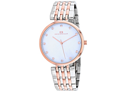 Oceanaut Women's Aerglo White Dial, Silver-tone/Rose Stainless Steel Watch