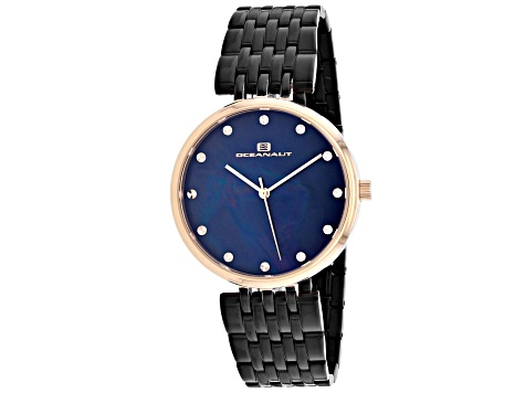 Oceanaut Women's Aerglo Blue Dial, Black Stainless Steel Watch