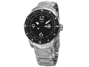 Tissot Men's T-Navigator Black Dial, Stainless Steel Bracelet Watch