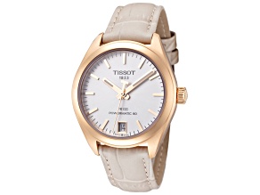 Tissot Women's T-Classic 33mm Automatic Watch with Cream Leather Strap