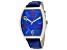 Christian Van Sant Men's Royalty II Blue Dial, Multi-color Accents, White Bezel, Blue Leather Watch