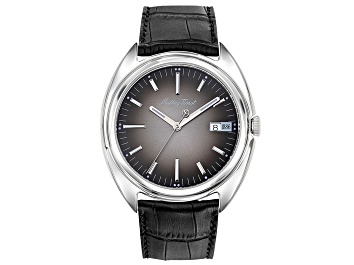 Picture of Mathey Tissot Men's Classic Gray Dial Black Leather Strap Watch