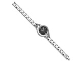 Ladies Charles Hubert Chrome-finish Black Dial Watch