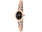 Jivago Women's Via Black Dial Rose Stainless Steel Watch