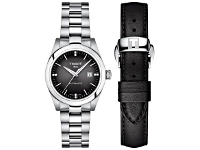 Tissot Women's T-My 29.3mm Automatic Stainless Steel Watch, Black Dial