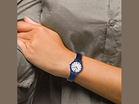 Charles Hubert Ladies Blue Stainless Off-White Dial Mesh Watch Charles Hubert Stainless Steel Blue Dial Watch - Jordan main image 3