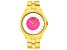 Jivago Women's Fun Pink Dial, Yellow Stainless Steel Watch