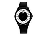 Jivago Women's Fun Black Dial, Black Bezel, Black Satin Leather Strap Watch