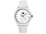 Jivago Women's Fun White Dial, White Satin Leather Strap Watch