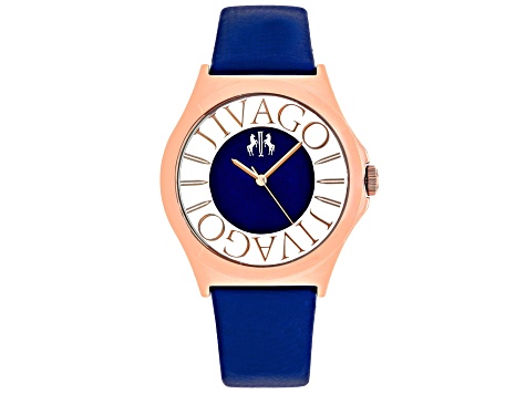 Jivago Women's Fun Blue Dial, Blue Satin Leather Strap Watch