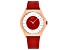 Jivago Women's Fun Red Dial, Red Satin Leather Strap Watch