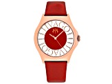 Jivago Women's Fun Red Dial, Red Satin Leather Strap Watch