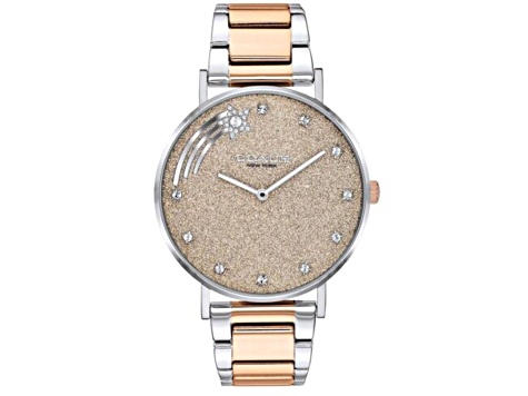 Coach Women's Perry Brown Dial, Two-tone Rose Stainless Steel Watch