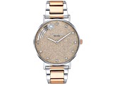 Coach Women's Perry Brown Dial, Two-tone Rose Stainless Steel Watch