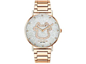 Coach Women's Perry Metallic Silver Dial, Rose Stainless Steel Watch