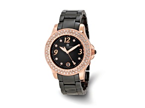 Ladies Charles Hubert Black Ceramic 40mm Watch