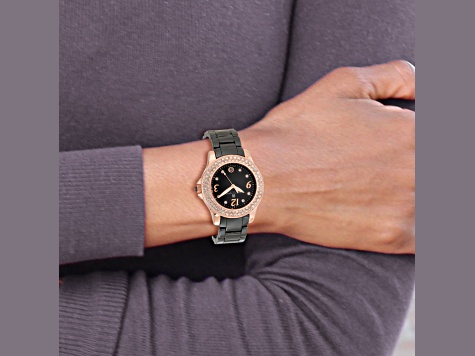 Ladies Charles Hubert Black Ceramic 40mm Watch - 152C8A | JTV display picture 2