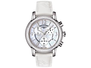 Tissot Women's Dressport Quartz Watch, White Leather Strap