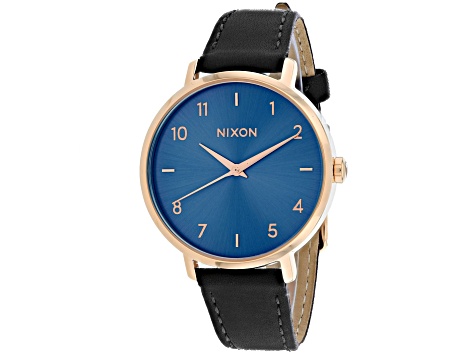 Nixon Women's Arrow Black Leather Strap Watch