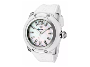 GlamRock Women's Miami 42 Diamond Mother of Pearl White Band Watch