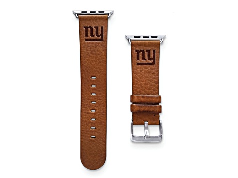 Gametime New York Giants Leather Band fits Apple Watch (38/40mm M/L Tan). Watch not included.