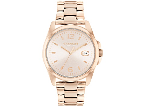 Coach Women's Greyson Rose Dial with Gray Accents, Rose Stainless Steel Watch