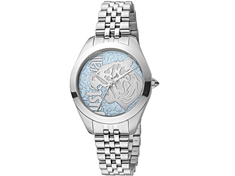 Just Cavalli Women's Pantera Light Blue Dial Stainless Steel Watch