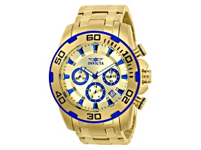 Invicta Pro Diver 50mm Gold Dial Stainless Steel Band Quartz Watch