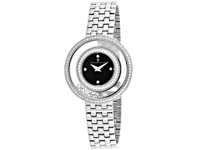 Christian Van Sant Women's Gracieuse Black Dial, Stainless Steel Watch