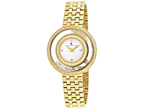 Christian Van Sant Women's Gracieuse White Dial, Yellow Stainless Steel Watch