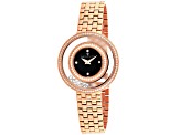 Christian Van Sant Women's Gracieuse Black Dial, Rose Stainless Steel Watch