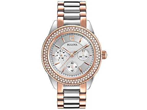 Bulova Women's Classic Crystal Rose Two-tone Stainless Steel Watch