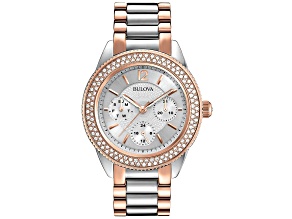 Bulova Women's Classic Crystal Rose Two-tone Stainless Steel Watch