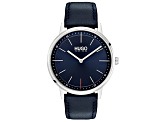 Hugo Boss Men's Classic Blue Dial Blue Leather Strap Watch