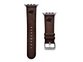 Gametime Carolina Panthers Leather Band fits Apple Watch (38/40mm S/M Brown). Watch not included.