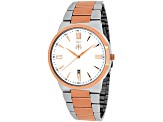 Jivago Men's Clarity White Dial Two-tone Rose Stainless Steel Watch