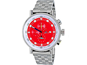 Picture of Adee Kaye Men's Mando-Mb Red Dial, Stainless Steel Bracelet Watch