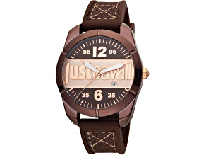 Just Cavalli Men's Young Brown Rubber Strap Watch