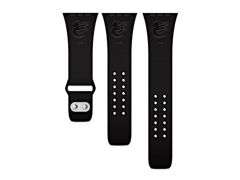 Gametime Baltimore Orioles Debossed Silicone Apple Watch Band (42/44mm M/L). Watch not included.