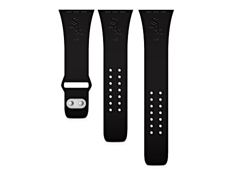 Gametime Chicago White Sox Debossed Silicone Apple Watch Band (42/44mm M/L). Watch not included.