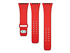 Gametime Cincinnati Reds Debossed Silicone Apple Watch Band (42/44mm M/L). Watch not included.