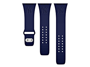 Gametime New York Yankees Debossed Silicone Apple Watch Band (42/44mm M/L). Watch not included.