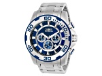 Invicta Pro Diver 50mm Blue Dial Stainless Steel Band Quartz Watch
