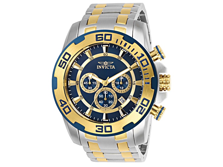 Invicta Pro Diver 50mm Blue Dial Stainless Steel Band Quartz Watch