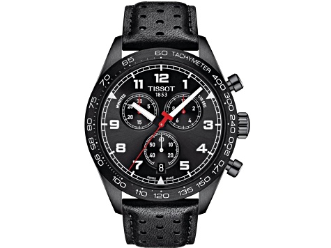 Tissot Men's PRS 516 Chronograph Black Leather Strap Watch